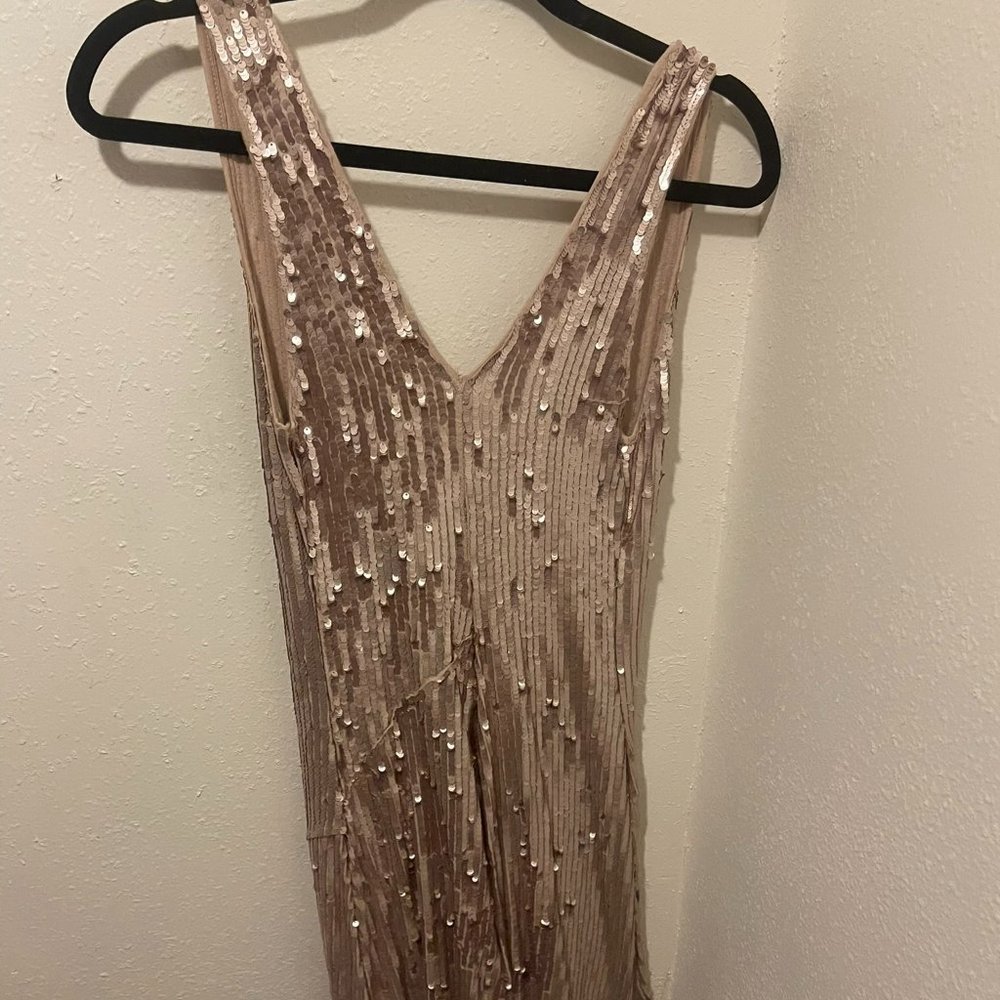 Slinky Pink Sequins Dress